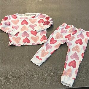 Loved Bear Heart Pattern Kids Pajama Set